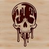 Gothic Dripping Skull Vector Design A dripping skull design in vector format, suitable for Halloween-themed projects.