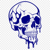 Gothic Skull Drip Design A gothic-themed skull design with drips and drops, suitable for Halloween decorations or designs.