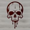 Dripping Skull Vector Image A vector graphic representation of a skull with drips or drops surrounding it, ideal for clip art designs.