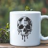 Free Vector Art - Dripping Skull Design A digital illustration of a dripping skull with gothic details.