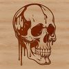 Beautiful Vector Skull Graphic A gothic-style illustration of a dripping skull, suitable for Halloween designs.