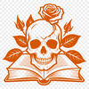 Dark Beauty Clipart Download A classic Gothic-style skull with intricate details, suitable for vector art projects and designs.