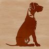 Digital Dog Illustration in Outline Style Illustration of a seated Great Dane animal in digital outline style.