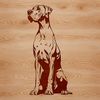 Large Dog Silhouette SVG A large breed dog sitting on its haunches with a calm demeanor.