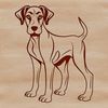 Great Dane Digital Illustration A large breed dog standing upright, rendered as a digital vector illustration.
