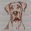 Large breed dog illustration with distinctive head shape.
