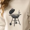 Free SVG Grill Clip Art Design SVG illustration of a grill with BBQ elements, suitable for graphic design projects.