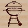 BBQ Illustration Vector Art An illustration of a grill with cooking food on the barbecue.