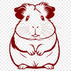 Furry Friend SVG Clip Art A small, furry guinea pig standing on its hind legs, suitable for personal or commercial design projects.