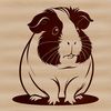 A vector illustration of a cute guinea pig in a naturalistic pose.