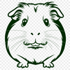 Guinea Pig Digital Drawing for Cutting Machines A digital illustration of a Guinea Pig, suitable for various design applications and projects.