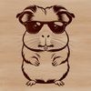 Stylish Guinea Pig Portrait A whimsical illustration of a guinea pig wearing trendy sunglasses as a fun and quirky pet companion.