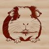 Free Guinea Pig SVG Vector Art A cute, cartoon-style guinea pig, suitable for use in crafting and design projects.