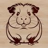 A digital illustration of a guinea pig, suitable for printing or cutting out with a Cricut machine.