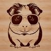 Cuteness Overload Guinea Pig Clip Art A cartoon guinea pig wearing sunglasses, depicted in vector format.