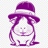 Adorable Guinea Pig Clip Art A cartoon guinea pig wearing a hat, suitable for use as clip art in various graphic design projects.