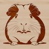 Whimsical Pet Design SVG File An illustration of a guinea pig sitting on a grassy background.