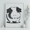 Free Vector Guinea Pig Clipart A high-quality digital illustration of a guinea pig, suitable for vector art and cutting machine projects.