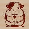 Happy Guinea Pig Clip Art Illustration A simple illustration of a happy guinea pig standing on its hind legs.