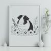 Adorable Guinea Pig in Floral Garden A cute guinea pig surrounded by floral elements