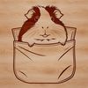 Free Pocket-Sized Animal SVG An illustration of a guinea pig in a pocket-like setting, suitable as clip art for various digital designs.