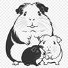 Happy Guinea Pet SVG Clip Art Design A cartoon illustration of a happy guinea pig, suitable for use in family projects or as a pet-themed design.