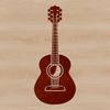 Free Music Clip Art Download A detailed illustration of a guitar with strings and frets.