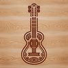 Detailed Guitar Clip Art Design A detailed vector illustration of a guitar with ornate details.