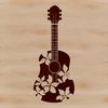 Beautiful Music Vector Art Vector illustration of a guitar with floral design elements
