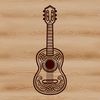 Electric Guitar with Floral Accents A detailed illustration of a floral-patterned electric guitar with ornate details.