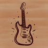 Music Instrument Vector Art A detailed illustration of a guitar with musical notes and strings.