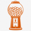 A colorful illustration of a classic gumball machine, designed with vector graphics.