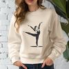 Female Gymnast in Balance Pose A silhouette of a female gymnast in mid-air, performing a routine on the balance beam.