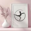 Dynamic Gymnastics Pose SVG Vector Art A young female gymnast in motion, performing a dynamic pose with balance and strength.