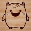 A cartoon monster with rounded features and a cheerful expression.