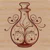 A witch's potion bottle surrounded by autumn leaves and vines, evoking the magic of Halloween.