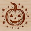 Witch's Hat and Pumpkin SVG Illustration A stylized illustration of a witch's hat and pumpkin, designed as vector art for Halloween decorations.