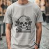 Intricately Designed Sugar Skull A stylized illustration of a skull with intricate details, suitable for Halloween decorations or designs.