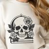 Gothic Skull Rose Design Vector Art Gothic-inspired skull design featuring a rose motif, suitable for crafting and vector art projects.