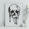Gothic Skull Design with Dripping Details A Gothic-inspired design featuring a detailed skull with dripping details, suitable for vector art projects.
