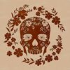 Floral Skull Illustration in Vector Format A stylized floral skull illustration in vector format, suitable for cutting machines and digital designs.