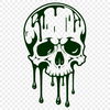 Free Vector Skull Artwork for Design A detailed illustration of a dripping skull with gothic undertones, suitable for various design projects.
