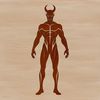 A graphic illustration of the devil in a bold, stylized design.