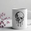 Beautiful Skull Design Vector A detailed illustration of a dripping skull with eerie details, suitable for gothic-inspired designs.