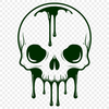 Dripping Gothic Skull Artwork A vector graphic illustration of a dripping skull, suitable for Halloween decorations.