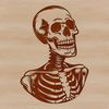 Bony Beauty Illustration A detailed illustration of a human skeleton with bony structure and joint connections.