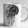 Beautiful Vector Drip Skull Design A detailed, vector illustration of a dripping skull with gothic-inspired design elements.