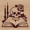 Halloween Illustration Design A detailed illustration of a skull with decorative elements, suitable for Halloween decorations.