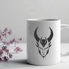 Stylish Satan SVG Design A stylized illustration of the devil in a dark, gothic style, suitable for Halloween decorations or designs.