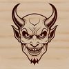 SVG Devil Clip Art Design A stylized illustration of the devil in a Halloween context, suitable for design projects.